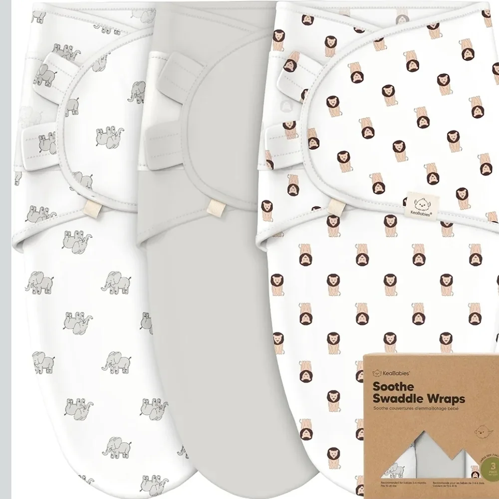 Soothe Swaddle Wraps - White, Gray, Brown